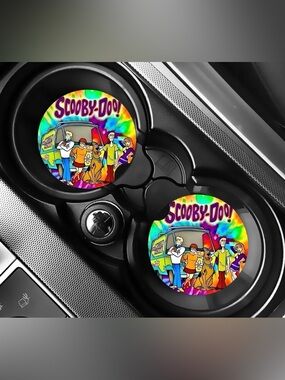 Tie Dye Scooby Doo Car Coasters Absorbent Set of (2)